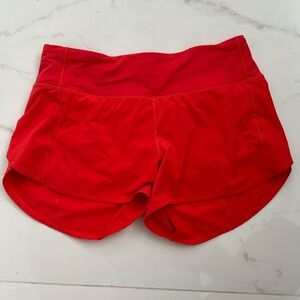 Light red speed up high rise lululemon shorts